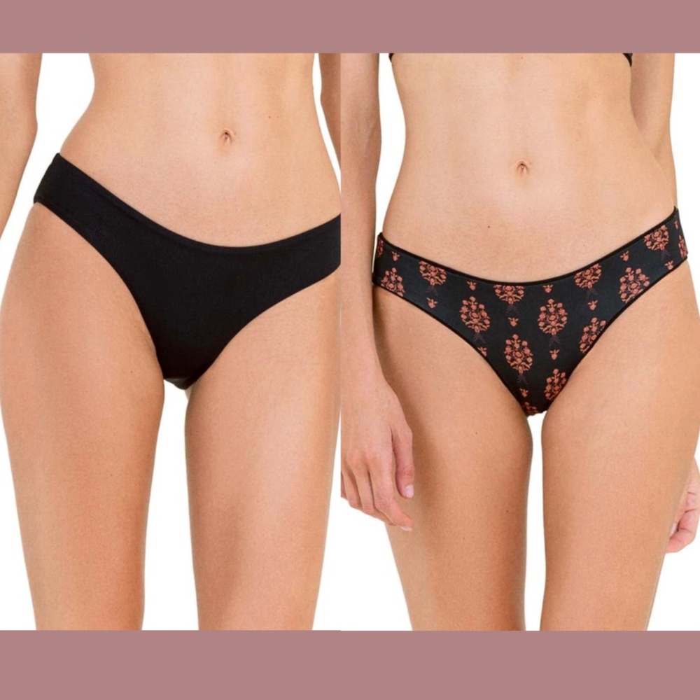 NWT $62 MAAJI [ XS ] Jade‎ Sublime Reversible Bikini Bottoms in Black Orange